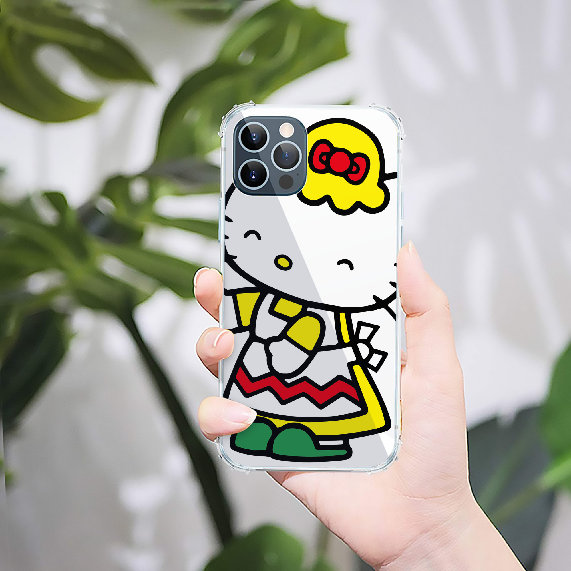 （画像用） Hello Kitty ハローキティ 【iPhone 12シリーズ対応】透明スマホケース（クリアソフトケース）